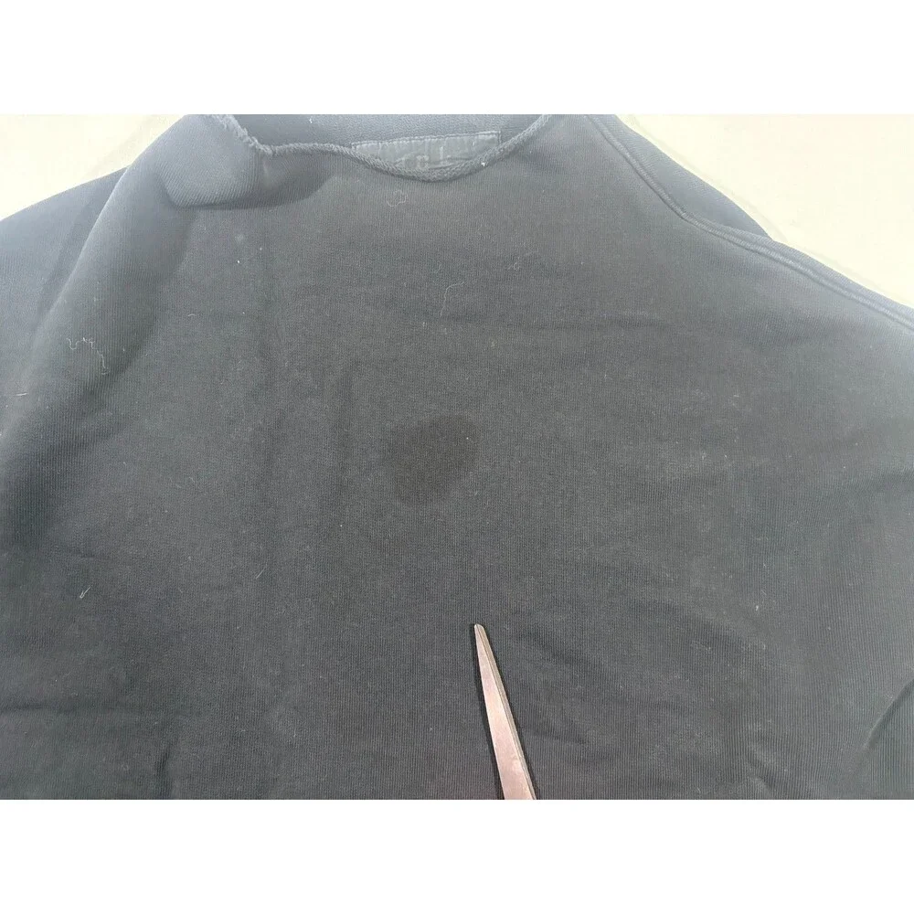 Frank & Eileen Tee Lab Black Short Sleeve Cape Sweatshirt Boho Goth Sz OS Stain - Picture 3 of 10